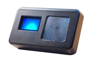 Modern biometric fingerprint scanner device for secure access and identification technology transparent background