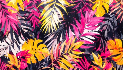 Vibrant tropical foliage pattern