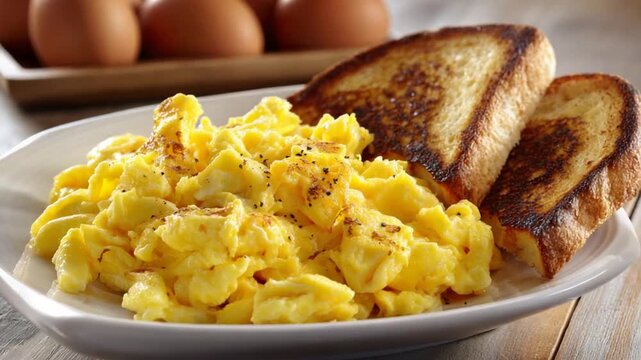Scrumptious scrambled eggs and toast