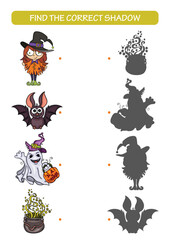 Halloween Character Shadow Matching Game