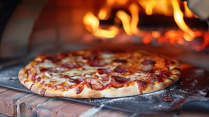 Delicious bubbling cheese pizza straight from the wood fired oven, perfectly baked for flavor