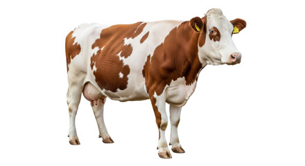 Isolated Brown and White Cow