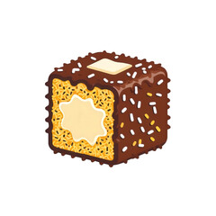 Colorful icon of a sweet Lamington