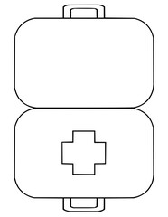 Essential medical kit with clear cross symbol ready for emergency care and health services