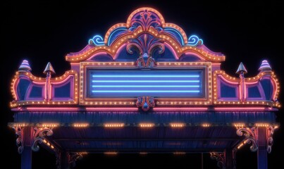 Neon marquee sign, vintage style