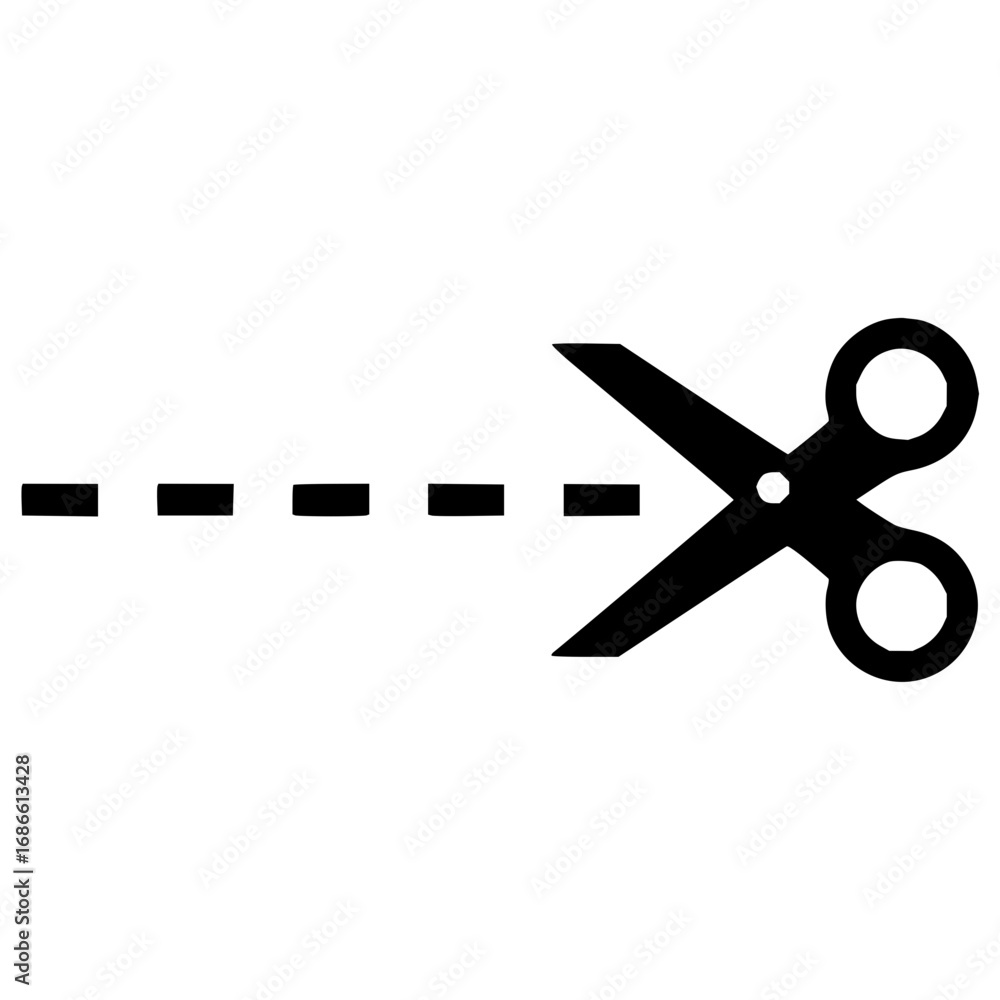 Poster cut along the dotted line with scissors for creative projects and diy designs, a simple vector icon