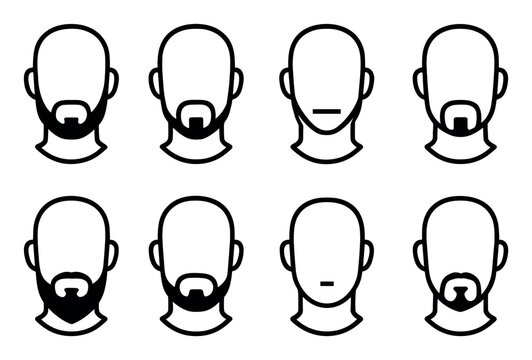 Minimalist Beard Icon Set