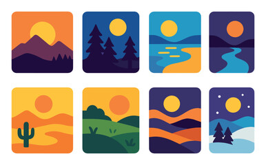 Evening Landscapes Icons