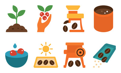 Coffee Production Icons