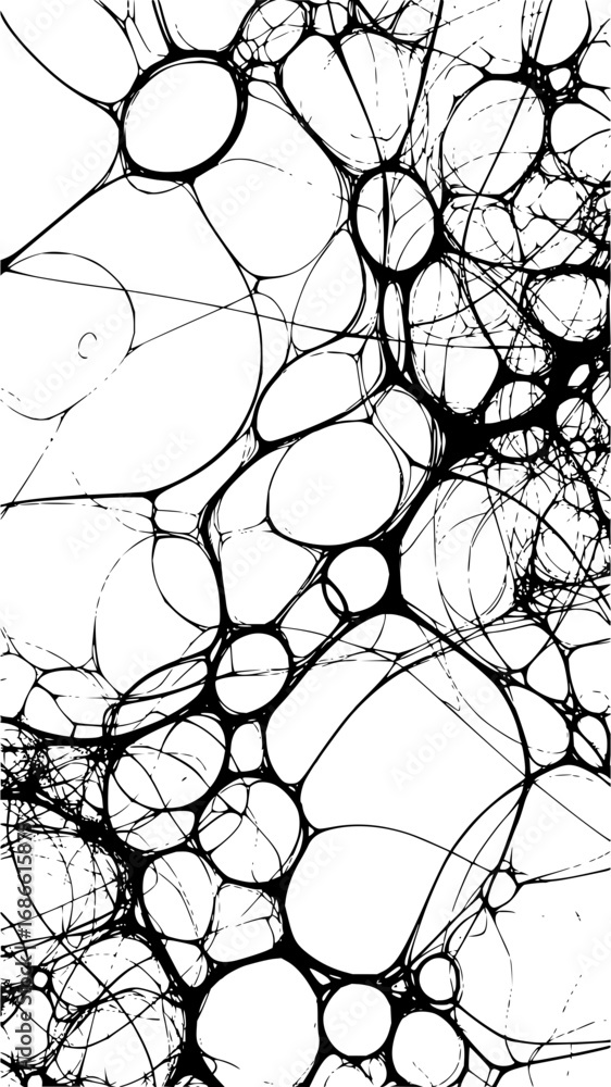 Poster dynamic abstract network of interconnected organic shapes for modern design concepts