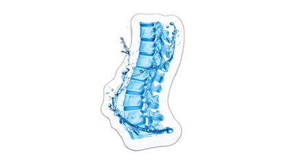 Dynamic human spine with refreshing water splashes