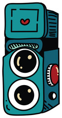 Retro Cartoon Camera Illustration