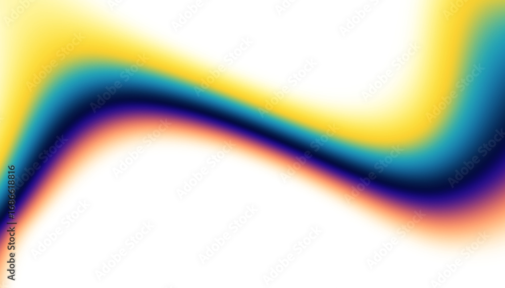 Aufkleber elegant smooth wave big line in gradient shades of retro colours, flowing across a overlay transpare