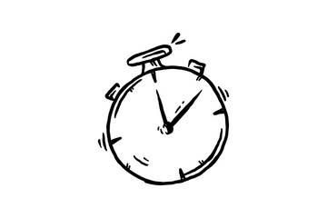 Hand drawn stopwatch icon vector sketch illustration
