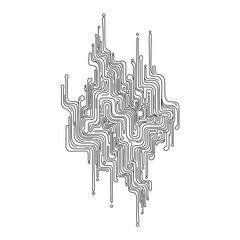 Liquid data flow cybersigilism tattoo for digital transformation.