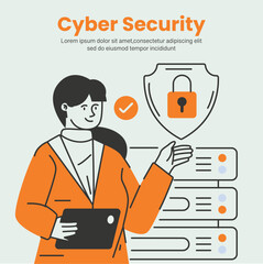 vector illustration of a cyber security 