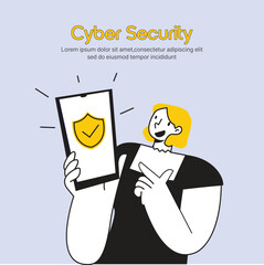 vector illustration of a cyber security 