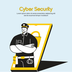 vector illustration of a cyber security 