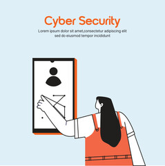 vector illustration of a cyber security 
