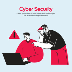 vector illustration of a cyber security 