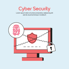 vector illustration of a cyber security 