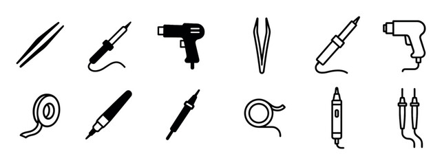 Fototapeta premium Phone Repair Tools Icons