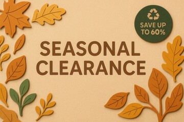Obraz premium Seasonal clearance promotional banner featuring 