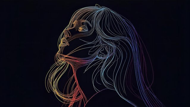 continuous line drawing women