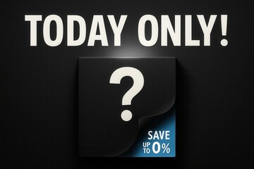 Today Only! save up to 0% offer banner, sleek modern style, enticing retail promotion for immediate attention.
