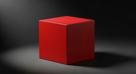 Red Box on Dark Background.