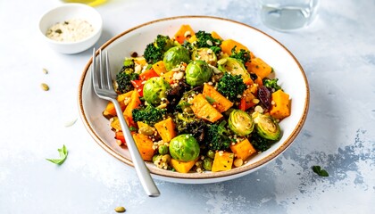 Colorful roasted vegetable medley