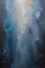 professional photo of a large Abstract vertical painting featuring distorted screaming faces with exaggerated facial features and twisted mouths melting into each other in a swirl of vibrant colors ev