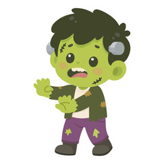 Cute Cartoon Frankenstein Monster Illustration