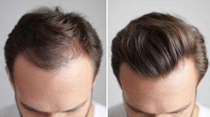 Before and After Hair Transplant Results on Male Patient.