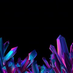 네온 빛 추상 크리스탈 3D 배경