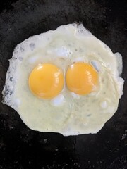 fried egg in a frying pan