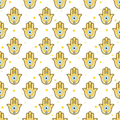 Hamsa hand Evil eye seamless