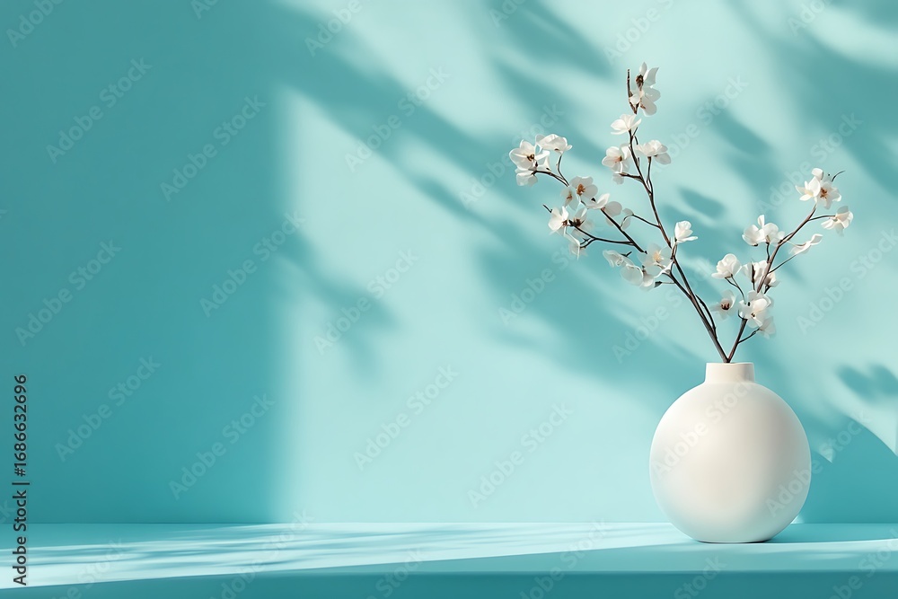 Poster clean pastel blue backdrop with gentle shading and subtle gradient depth -