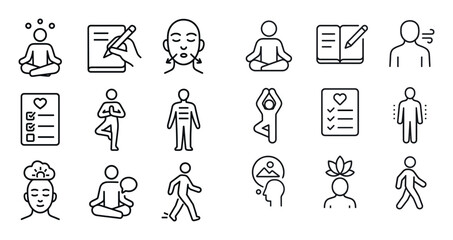 Fototapeta premium Mindfulness Icon Set