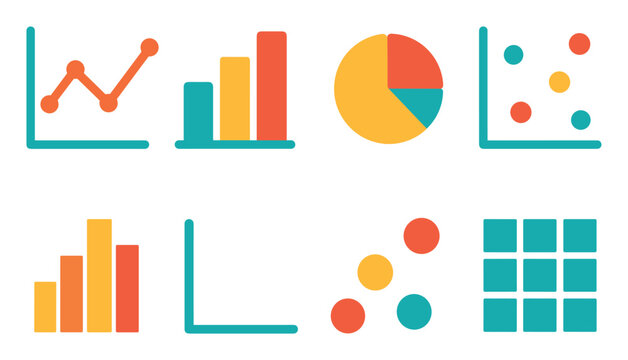Colorful Graph Icon Set