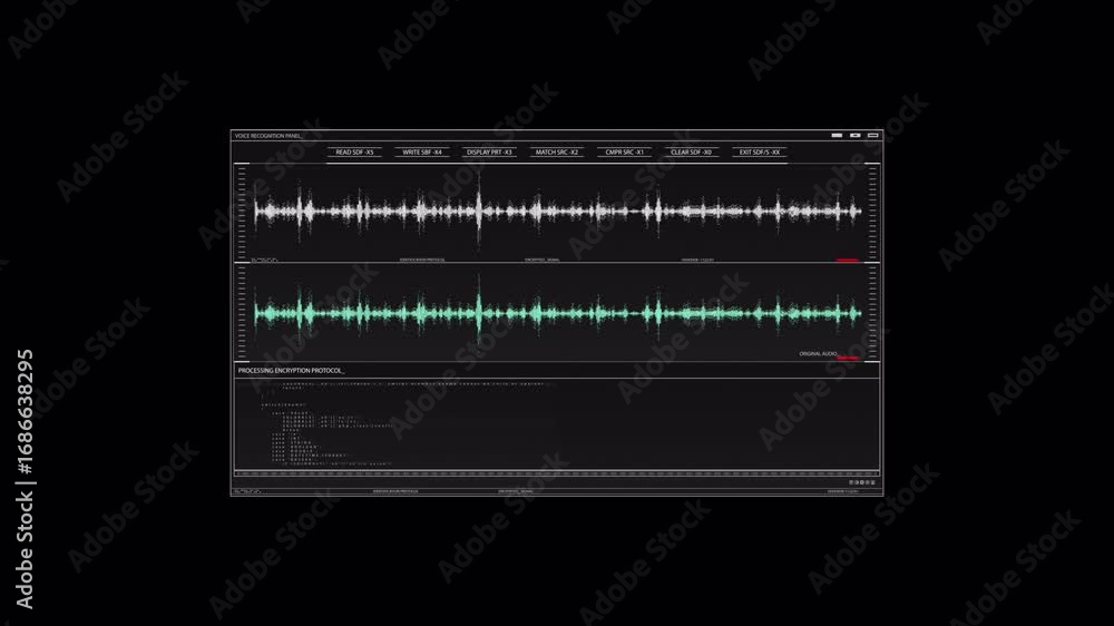 Poster voice recognition panel: encrypted signal processing, data analysis.