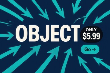 Promotional banner with OBJECT only $5.99 deal, dynamic modern style, engaging retail sale offer for attention.