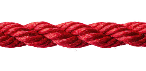 Close-up of a bright red braided rope