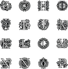Collection of Glyph Style Alphabet Logos 

