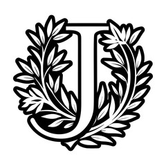 Blossom letter j logo in glyph style