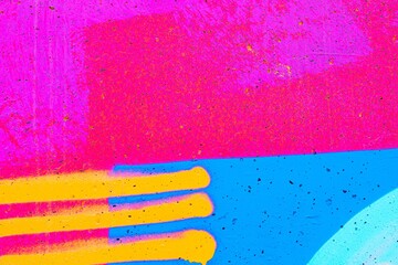 Vibrant abstract graffiti texture in neon pink, blue, yellow. Funky 90s, acid style, bold colorful design. Street art, digital wallpapers, modern 2000s creative visuals.
