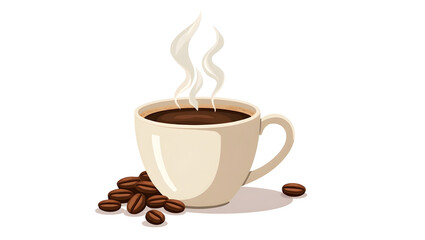 Obraz premium Cup of coffee with white background