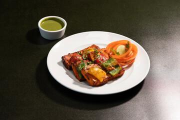 Indian cuisine - spicy chili paneer tikka
