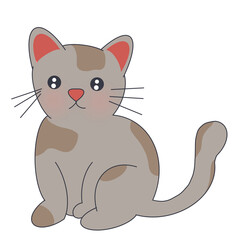 Sitting cat illustration