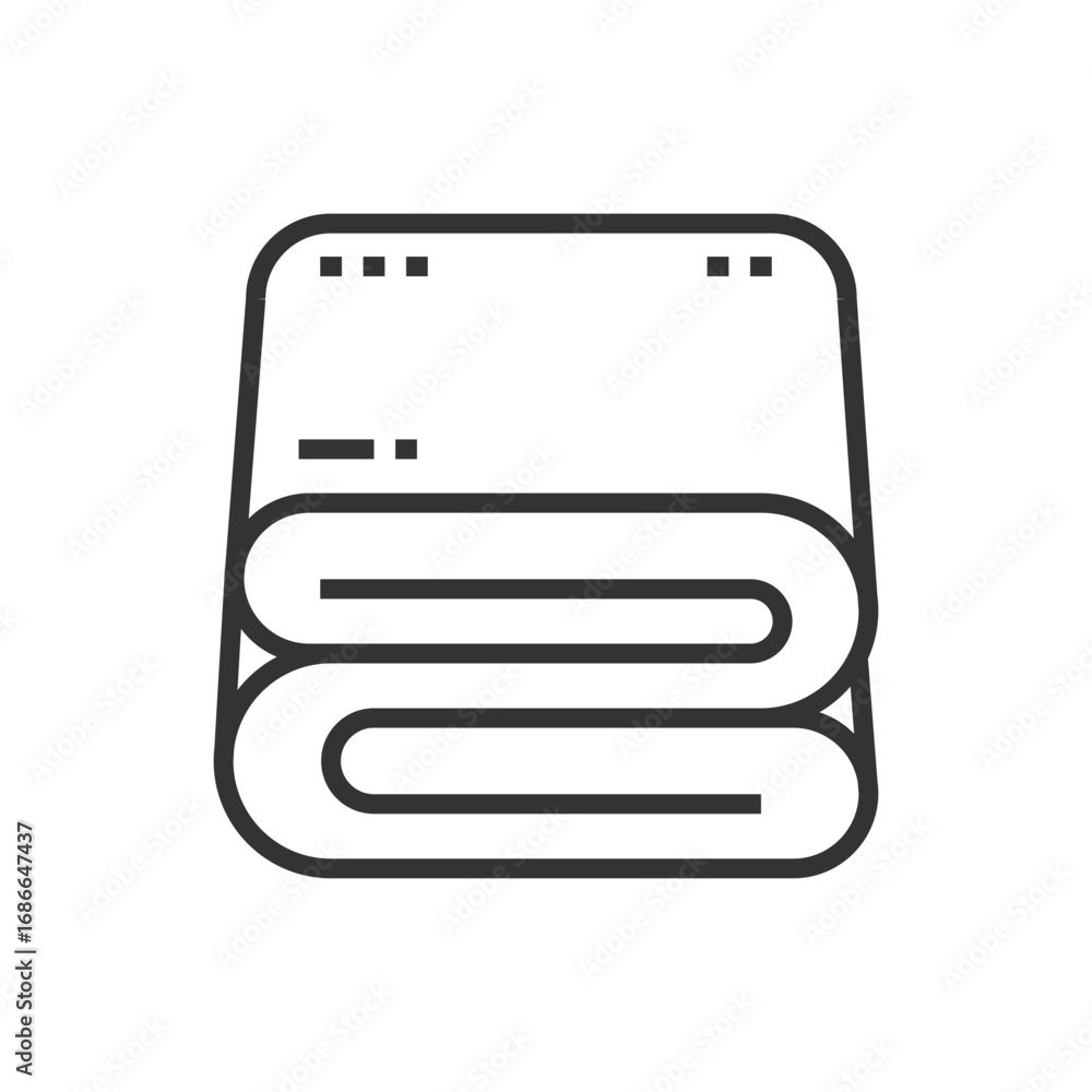 Aufkleber an icon depicting a neatly folded towel set within a rectangular frame. editable stroke. icon vector